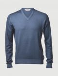 Pullover manica lunga Gran Sasso - blu melange - 2