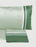 Completo lenzuola 2 piazze Fazzini - verde bianco - 1