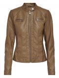 Giubbino ecopelle Only - cognac - 4