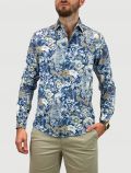 Camicia manica lunga Identikit - fiori blu e beige - 0