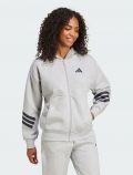 Felpa sportiva aperta Adidas - grigio - 3