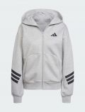 Felpa sportiva aperta Adidas - grigio - 5