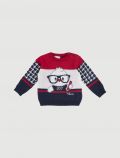 Pullover manica lunga Chicco - rosso bianco - 0