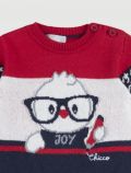 Pullover manica lunga Chicco - rosso bianco - 1