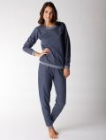 Pigiama lungo Lovable - blu melange - 0