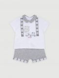 Completino in cotone Chicco - bianco grigio - 0