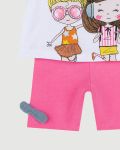 Completo maglia e pantalone corto Chicco - bianco rosa - 2