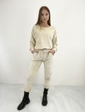 Pantaloni felpa lunghi donna. vita re... - burro - 4