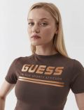 T-shirt manica corta sportiva Guess - coffee - 1