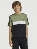 T-shirt manica corta sportiva Adidas - nero verde - 0