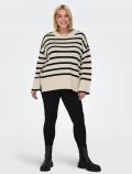 Maglia manica lunga curvy Carmakoma - bianco nero - 1