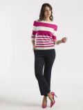 Pullover manica lunga Emme - bianco fuxia - 2