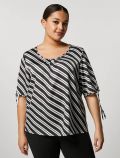 Camicia manica corta curvy Persona Now - bianco nero - 0