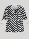 Camicia manica corta curvy Persona Now - bianco nero - 4