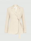 Giacca in stuoia, fodera in cotone - beige melange - 0