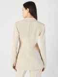 Giacca in stuoia, fodera in cotone - beige melange - 3