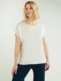 Maglia manica corta curvy Luisa Viola - crema - 0