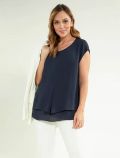 Maglia manica corta curvy Luisa Viola - blu - 0