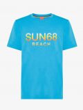 T-shirt manica corta sportiva Sun68 - turchese - 0