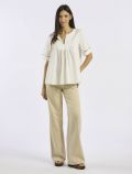 Camicia manica corta Coconuda - panna - 1