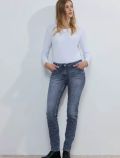 Pantalone jeans curvy Cecil - blu - 2