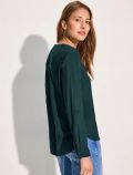 Blusa. scollo a v con bottoni - verde - 3