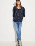 Maglia maniche lunghe. scollo a v - blu - 2