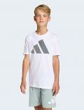 T-shirt manica corta sportiva Adidas - bianco grigio - 0