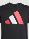 T-shirt manica corta sportiva Adidas - nero rosso - 1