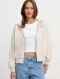 Maglia in felpa zip cappuccio Calvin Klein - beige - 0