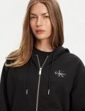 Maglia in felpa zip cappuccio Calvin Klein - nero - 1