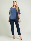 Camicia manica corta curvy Luisa Viola - azzurro - 3