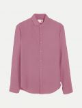 Camicia manica lunga lino Qb24 - rosa antico - 0