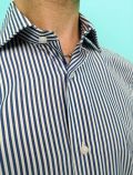 Camicia manica lunga Bottega Artigiana - blu bianco - 1