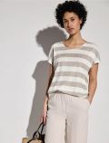 T-shirt manica corta Street One - beige bianco - 0