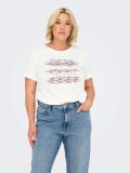 T-shirt con scollo paricollo. regular... - cloud dancer - 2