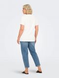 T-shirt con scollo paricollo. regular... - cloud dancer - 4