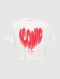 T-shirt manica corta Only - bianco rosso - 0