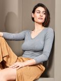 Maglia manica lunga in lana Sublyme - grey - 0
