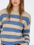 Pullover manica lunga Only - beige blu - 1