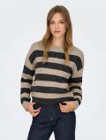 Pullover manica lunga Only - beige nero - 0