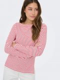Maglia manica lunga Only - bianco rosso - 1
