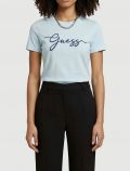 T-shirt manica corta sportiva Guess - blu chiaro - 0
