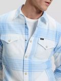 Camicia manica lunga casual Lee - bianco azzurro - 1