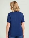 Camicia manica corta curvy Luisa Viola - blu - 4