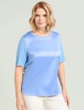 Camicia manica corta curvy Luisa Viola - light blu - 0