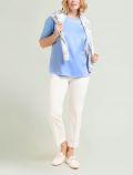Camicia manica corta curvy Luisa Viola - light blu - 2
