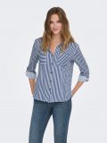 Camicia manica lunga giovane Only - blu bianco - 0