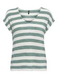 T-shirt manica corta Only - verde bianco - 3