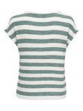 T-shirt manica corta Only - verde bianco - 4